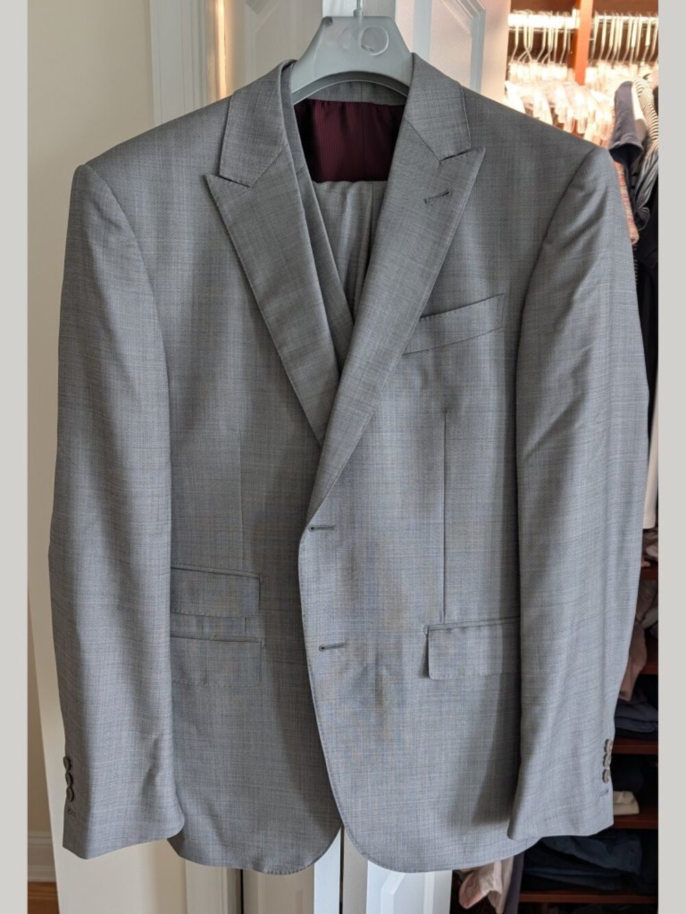 NWOT Ermenegildo Zegna Custom Light Gray Wool Torin 3-Piece Suit EU52R US42R